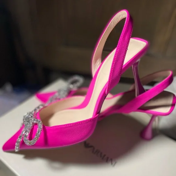Zara Fuchsia Heels with Sparkling Bow - Picture 7 of 9